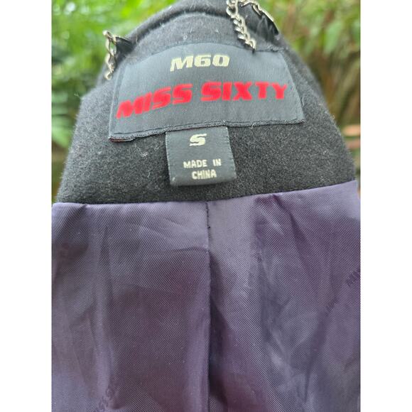 Miss Sixty Jacket Thigh Length Size Small Black - Picture 4 of 6